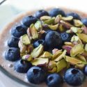 Chai Latte Oatmeal with Blueberries and Pistachios