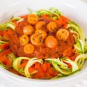 Vegetables and Zoodles with Quick Marinara Sauce